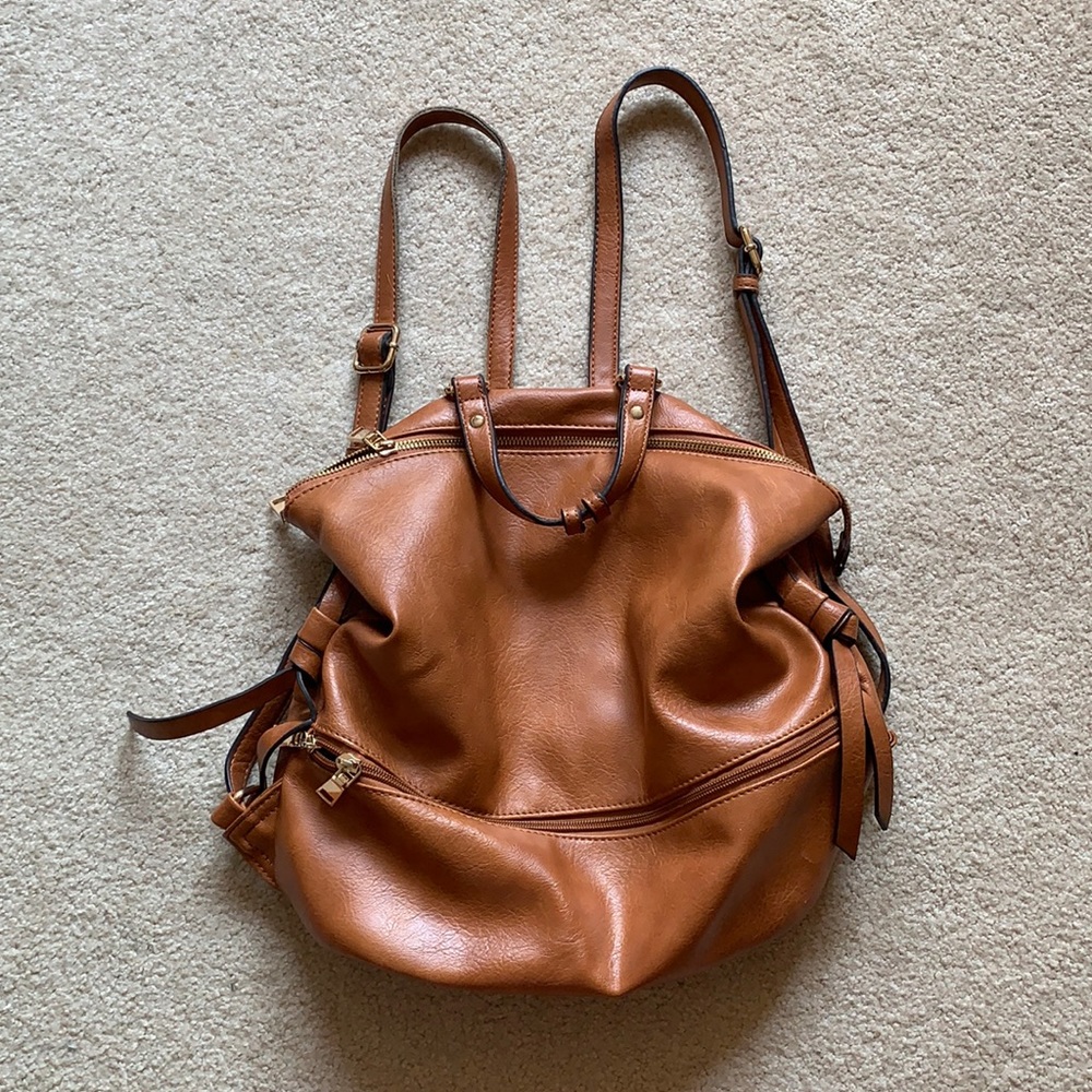 Sole Society tan leather backpack